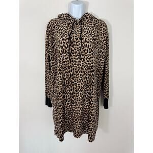 Betsey Johnson Leopard Print Hoodie Dress - Size M